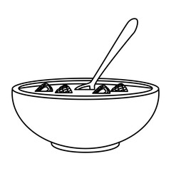 Cereal and milk bowl icon vector illustration graphic design