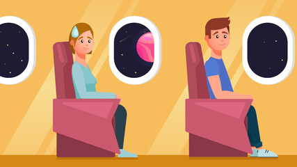 Fear of flying on an airplane. Fly in space on a rocket