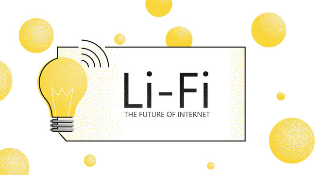 LiFi banner. The future of internet. Light Fidelity