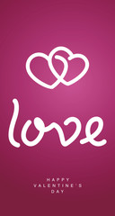 Love two hearts brand logo pink portrait background