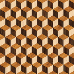 Parquet 3d cube seamless texture