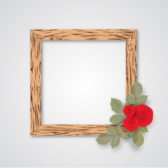 Design wooden photo frames with roses for your design
