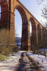 viaduct on a sunny day with blue sky