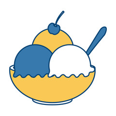 Ice cream bowl icon vector illustration graphic design
