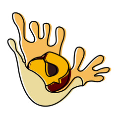 Peach splash milk icon vector illustration graphic design