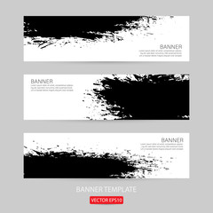 grunge banner template hand drawn painted scratched. grunge design banner template for promotion . vector Illustrations template of Grunge abstract background brush texture for promotion. Eps10 vector