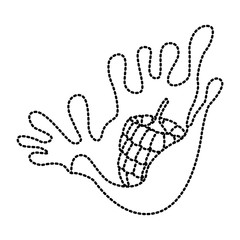 Raspberries with splash cream icon vector illustration graphic design