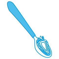 Strawberry on spoon icon vector illustration graphic design