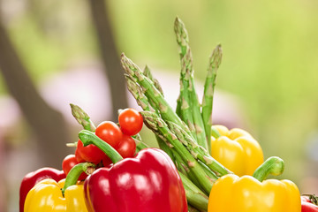 Closeup pile of vegetables. Heap of different vegetables close up.