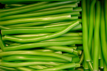 green chewing worms close up