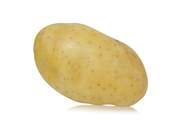 Single potato isolated on white with clipping path