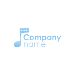Social network for musicians. Logo with a musical note and message