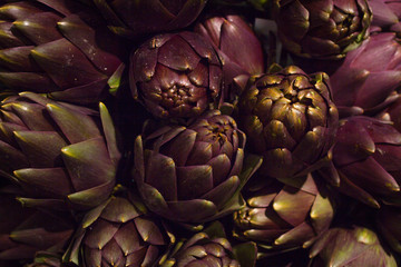 Artichoke background. Asparagus family, market stock photography