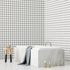 mock up bathroom in a modern style 3d