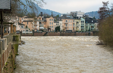 hochwasser an der Nahe bei bad kreuznach