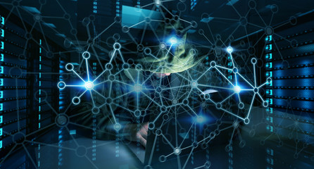 Hacker accessing to personal data information with a computer 3D rendering