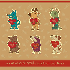 Craft doodle tribal stickers with animals.