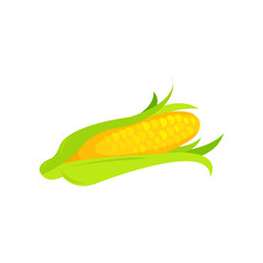 Sweet fresh corn cartoon vector Illustration