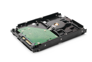 HDD, hard disk drive isolated on white background  
