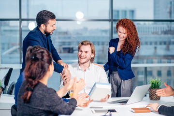 Business People Handshake Greeting Deal and Agreement Concept © alfa27