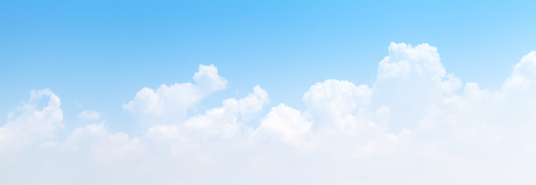 White cumulus clouds formation in blue sky © evannovostro