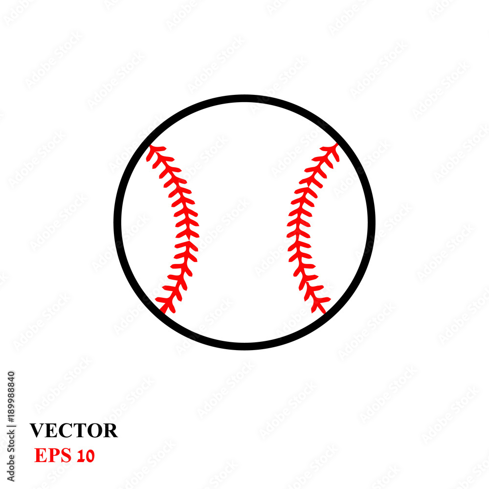 Wall mural Baseball ball on a white background