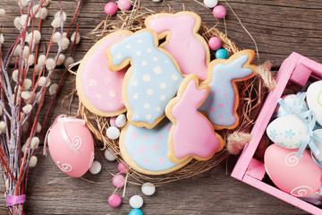 Easter gingerbread cookies and eggs