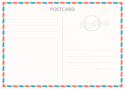 Simple Blank Postal Card Illustration For Design
