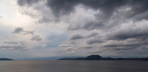 Bafa Lake, Turkey, cloudy sky