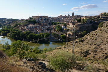 Fototapeta na wymiar Toledo at Tagus river, Tajo, medieval city, Spain
