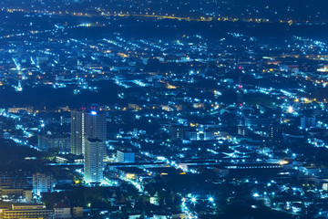 Blue night cityscape