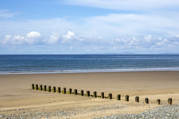 The beach and seafront at Barmouth Gwynedd North Wales UK