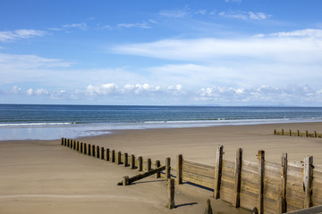 The beach and seafront at Barmouth Gwynedd North Wales UK