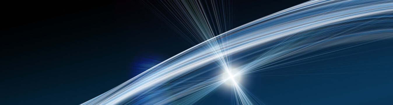 Futuristic technology wave panorama background design with lights