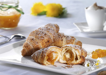 Fototapeta na wymiar Croissant mit Marmelade