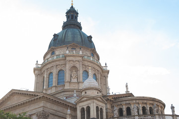 Fototapeta na wymiar St. Stephen's Basilica facade and dome, Budapest Hungary