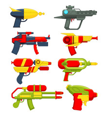 Obraz premium Water guns. Weapons toys for childrens