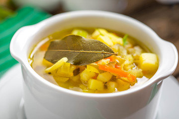 Cucumber soup with vegetables.
