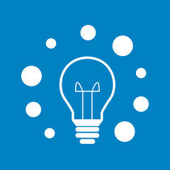 Glühbirne Blasen - Icon Symbol Piktogramm Bildmarke grafisches Element - Web, Druck - Vektor - blau weiß