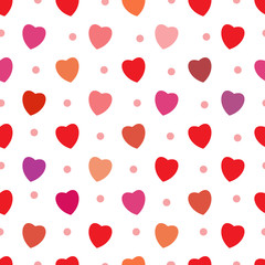 Heart and polka seamless pattern