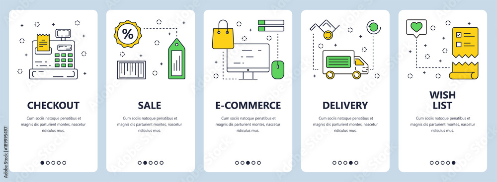 Poster vector modern thin line sale concept web banner set