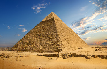 Fototapeta na wymiar Landscape with pyramid