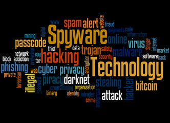Spyware Technology word cloud concept 2