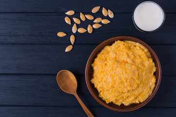 Homemade pumpkin porridge