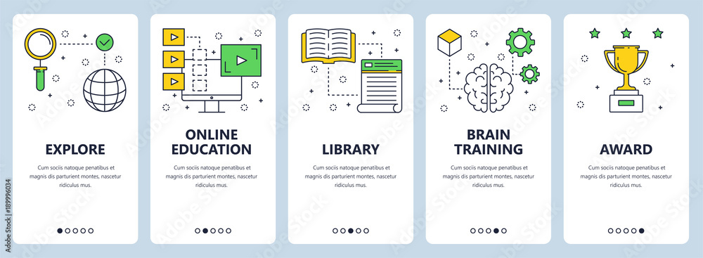 Wall mural vector modern thin line education concept web banner set