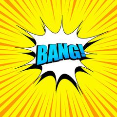 Comic explosive emotional yellow background