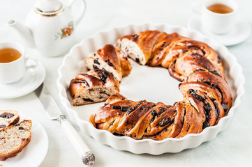 Cherry and Chocolate Braided Wreath