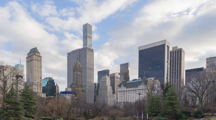 Fototapeta premium Midtown Manhattan skyline viewed from Central Park, panorama.
