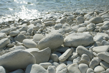 Beautiful Srebrna beach on Vis island, Croatia. Beach is famous because on moonlight stones shine silver. 
