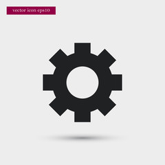 Gear icon simple vector sign